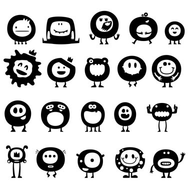 Funny monsters clipart