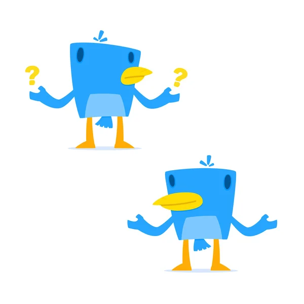 Verzameling van grappige cartoon blauwe vogels — Stockvector