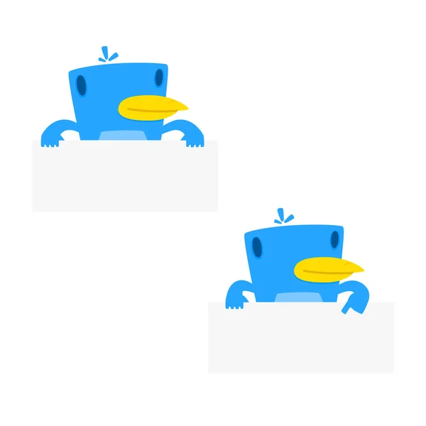 Sada komickou modrý pták — Stockový vektor