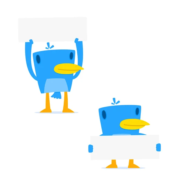 Ensemble de dessin animé drôle oiseau bleu — Image vectorielle