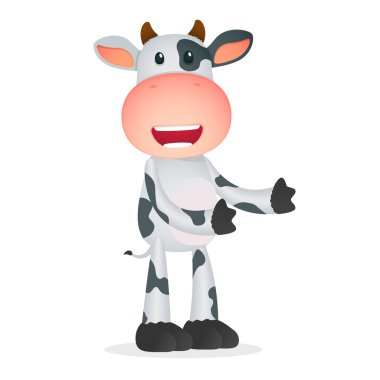 Funny cartoon cow clipart