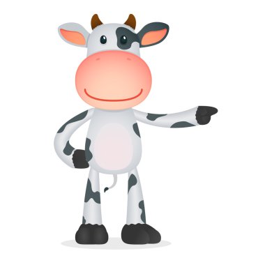 Funny cartoon cow clipart