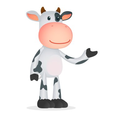 Funny cartoon cow clipart