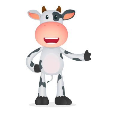 Funny cartoon cow clipart