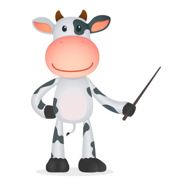 Funny cartoon cow clipart