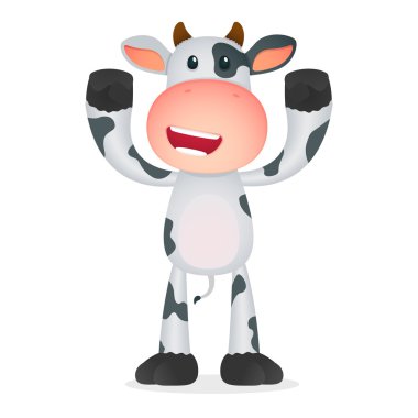 Funny cartoon cow clipart