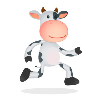 Funny cartoon cow clipart