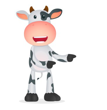 Funny cartoon cow clipart