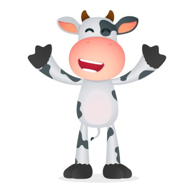 Funny cartoon cow clipart