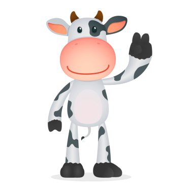 Funny cartoon cow clipart