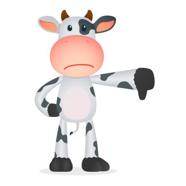 Funny cartoon cow clipart