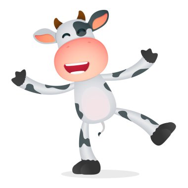 Funny cartoon cow clipart