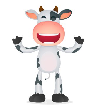 Funny cartoon cow clipart