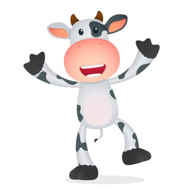 Funny cartoon cow clipart