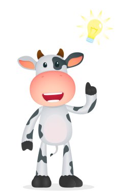 Funny cartoon cow clipart