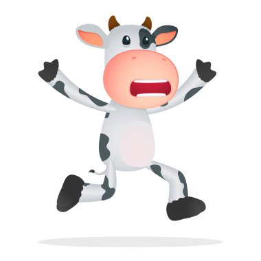 Funny cartoon cow clipart