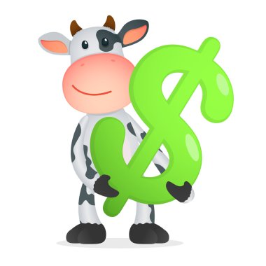 Funny cartoon cow clipart