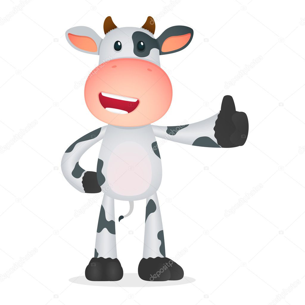 cow standing up cartoon