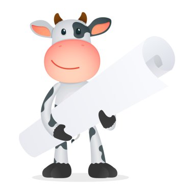 Funny cartoon cow clipart