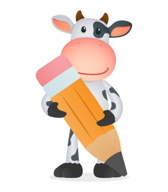 Funny cartoon cow clipart