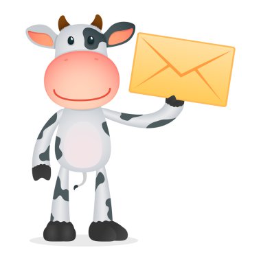 Funny cartoon cow clipart