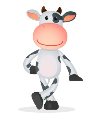 Funny cartoon cow clipart