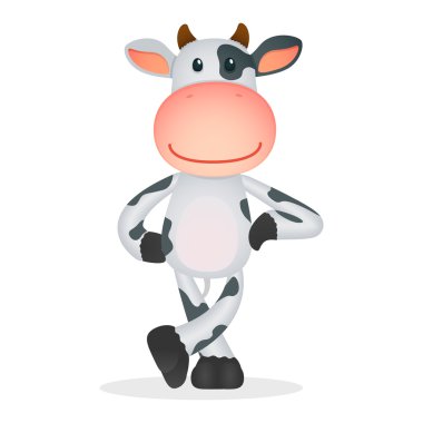 Funny cartoon cow clipart