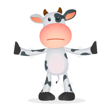 Funny cartoon cow clipart