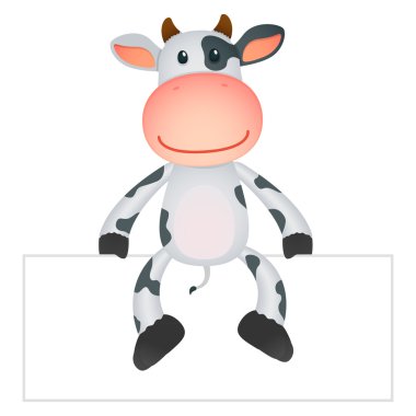 Funny cartoon cow clipart