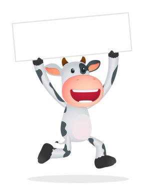 Funny cartoon cow clipart