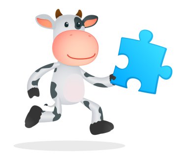 Funny cartoon cow clipart