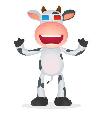 Funny cartoon cow clipart