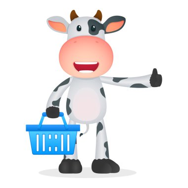 Funny cartoon cow clipart