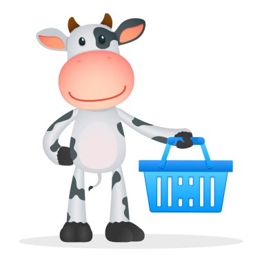 Funny cartoon cow clipart