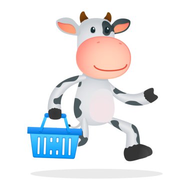 Funny cartoon cow clipart