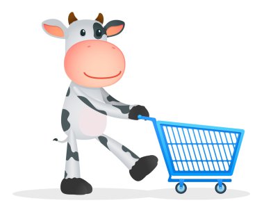 Funny cartoon cow clipart