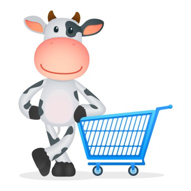 Funny cartoon cow clipart