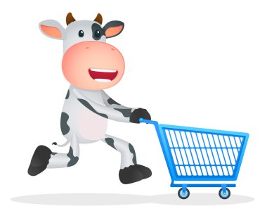 Funny cartoon cow clipart