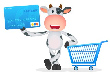 Funny cartoon cow clipart