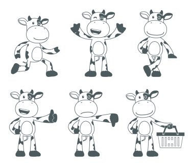 Funny cartoon cow clipart