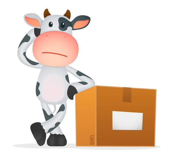 Śmieszne kreskówka krowa — Wektor stockowy