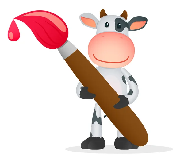 Vaca engraçada dos desenhos animados — Vetor de Stock
