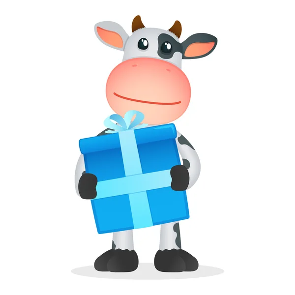 Lustige Cartoon-Kuh — Stockvektor
