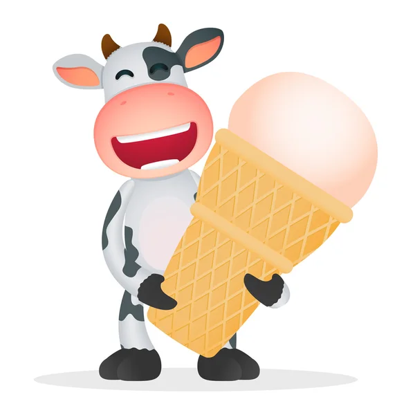 Caricatura divertida vaca — Vector de stock