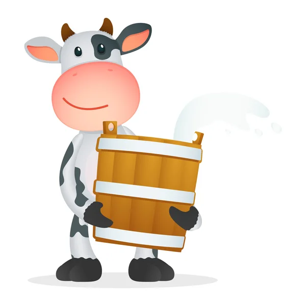Cartone animato divertente mucca — Vettoriale Stock