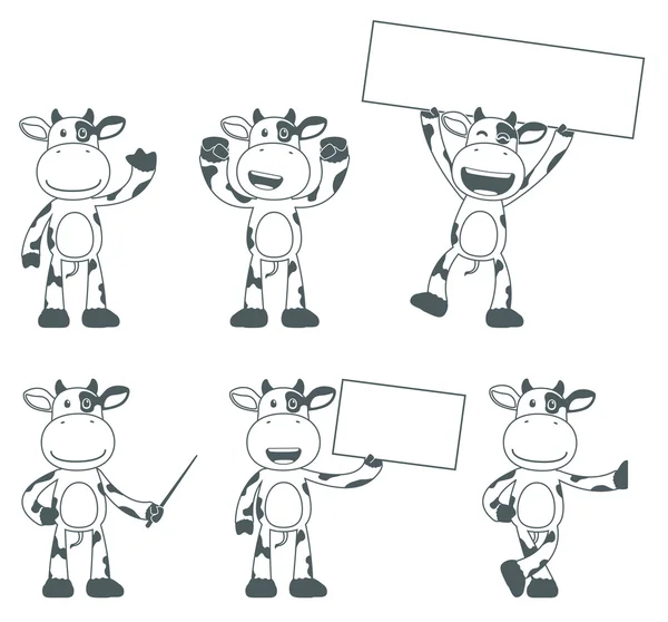 Vaca engraçada dos desenhos animados — Vetor de Stock