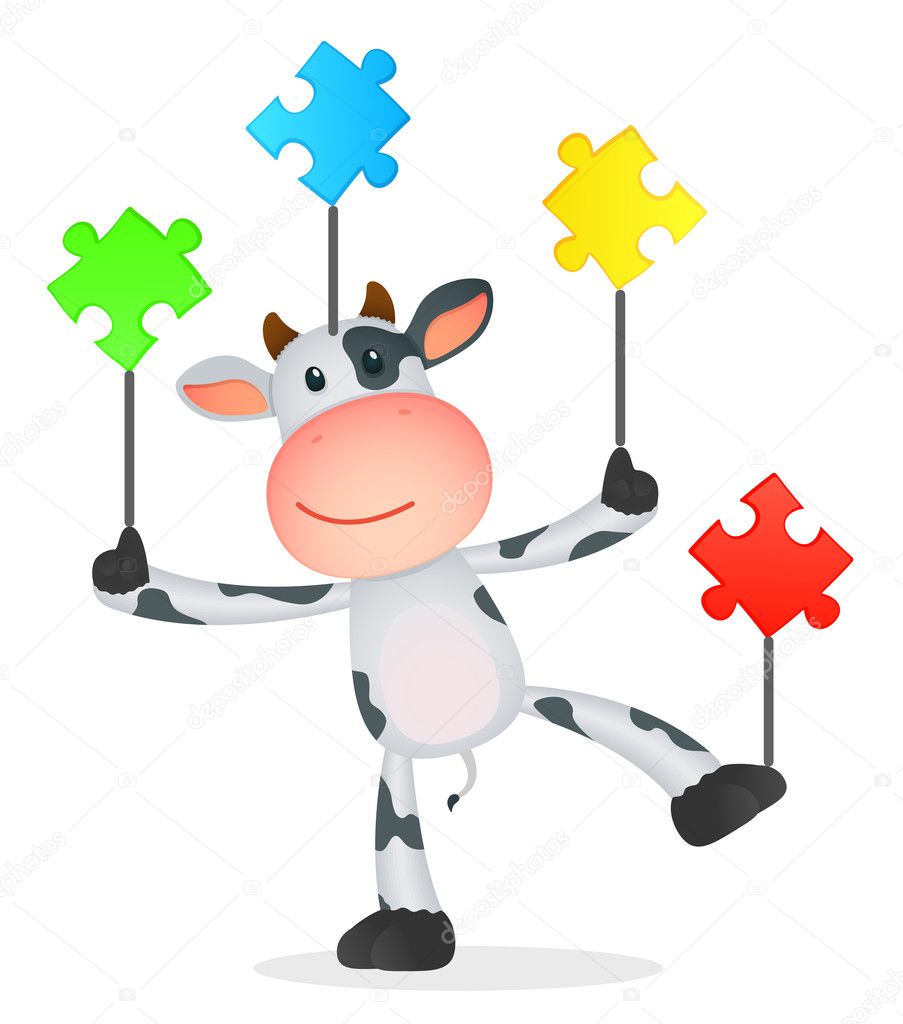 Funny cartoon cow