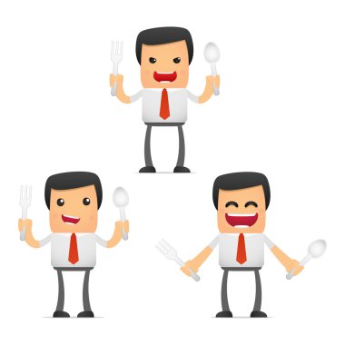 Set of funny cartoon manager clipart