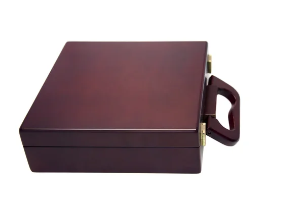 Closed red wooden briefcase — Stock Photo, Image