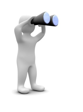 Man looking through binoculars clipart